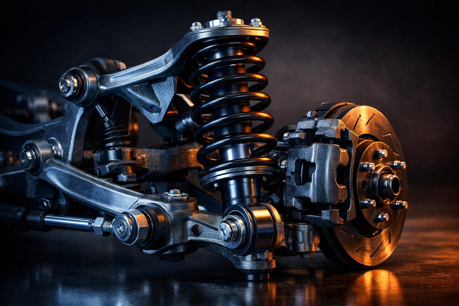 Detailed car suspension system components including shocks and struts for reliable vehicle repair.